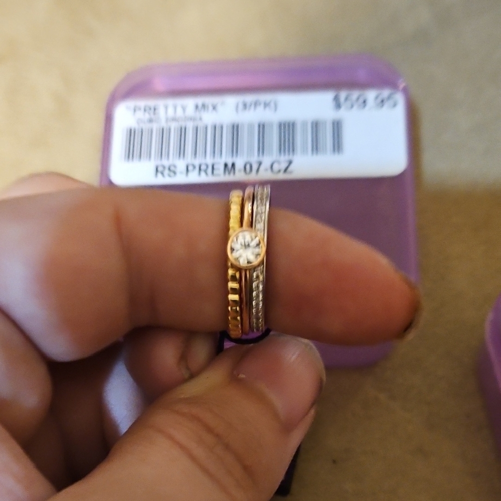 Gold and Silver Textured Ring